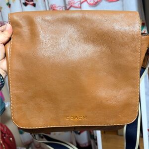 Coach Brown/Tan Leather Messenger Bag